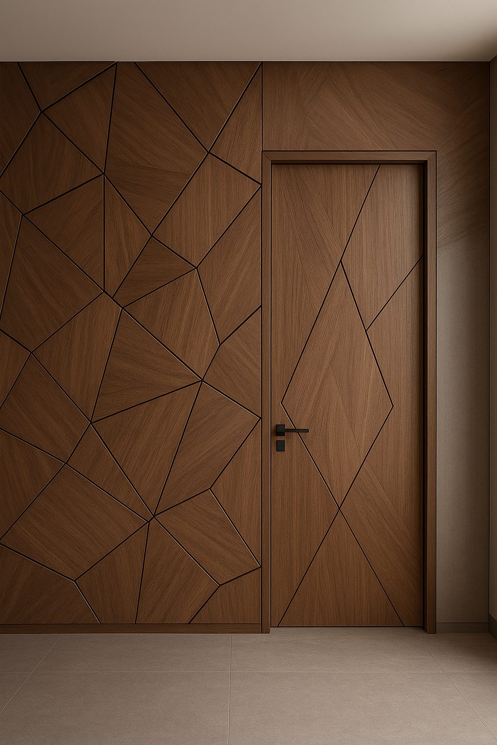 تصميم مبتكر لجدار وباب في - مشروع ديكور في المنطقة الشرقية لدى بوا…