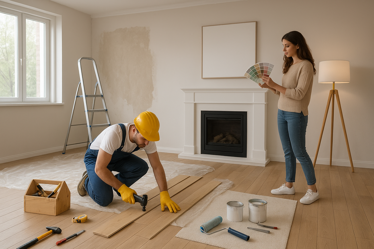 تجديد وترميم غرف المنزل: مشروع - مشروع ترميم وصيانة في المنطقة الش…