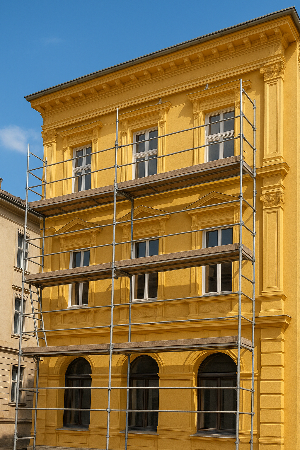 مشروع صيانة وترميم للواجهة الخارجية - مشروع ترميم وصيانة في المنط…