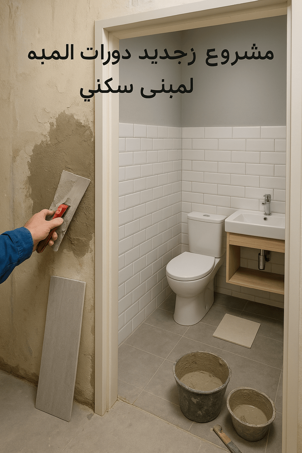 "مشروع تجديد دورات المياه لمبنى - مشروع ترميم وصيانة في المنطقة ال…