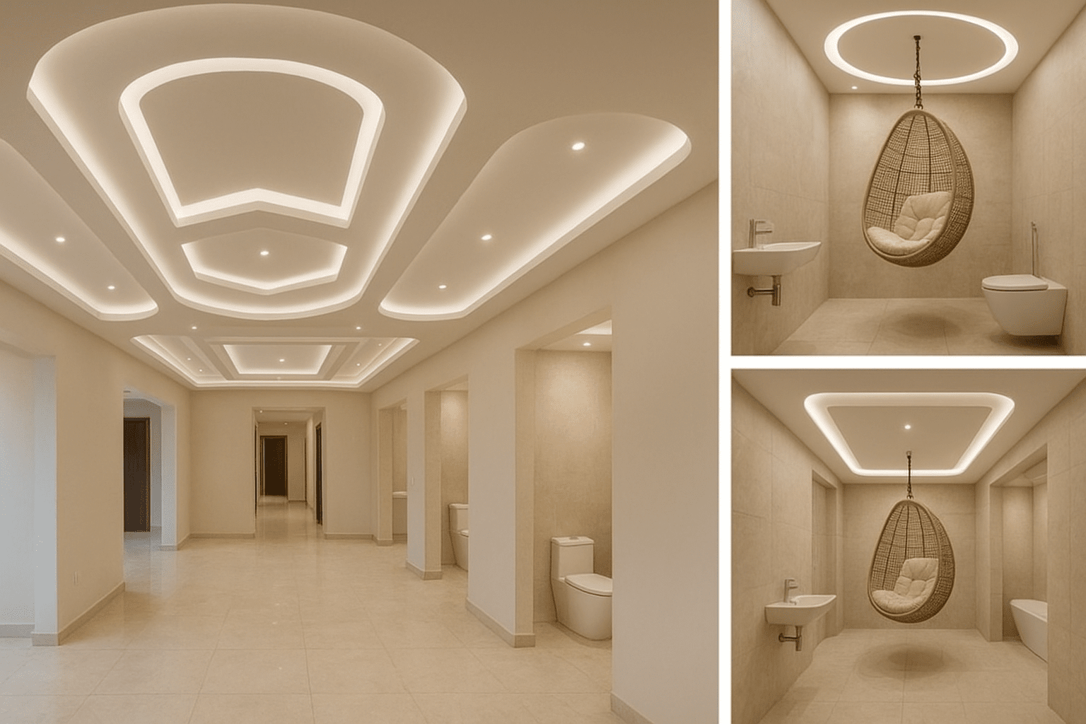 تصميم وتنفيذ جبس للأسقف موزع - مشروع ديكور في المنطقة الغربية لدى…