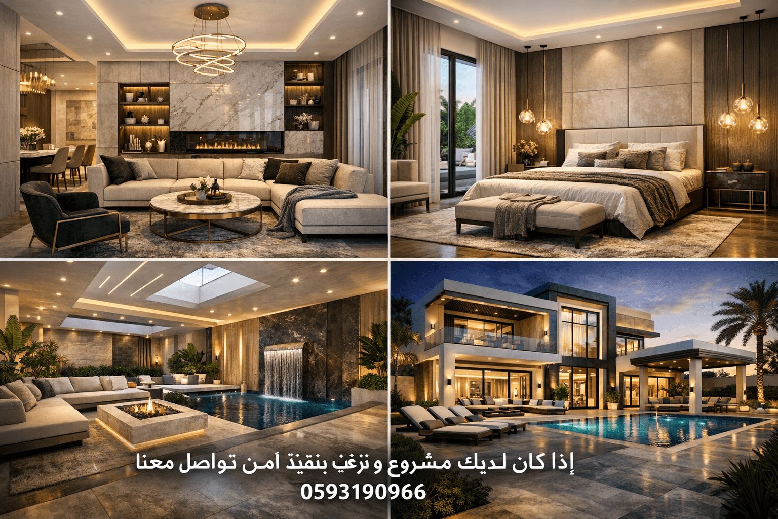تصميم وتنفيذ ديكور شامل لفلا - مشروع ديكور في المنطقة الوسطى لدى ب…