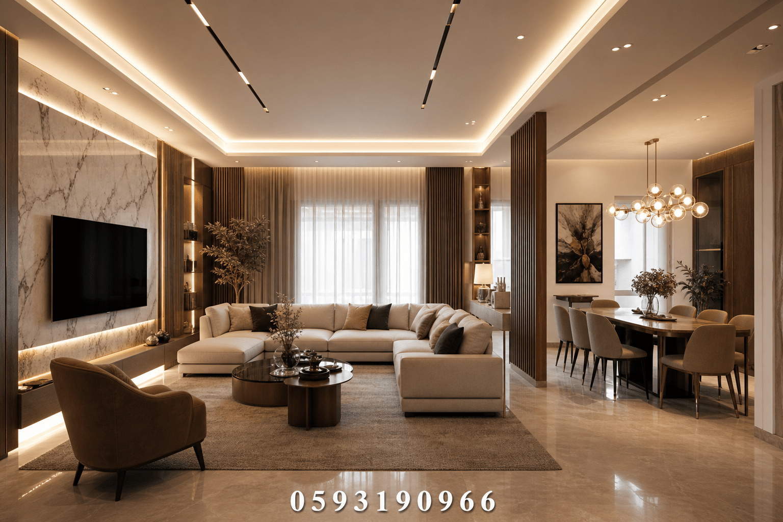 تصميم وتنفيذ ديكور داخلي لشقة - مشروع ديكور في المنطقة الوسطى لدى…