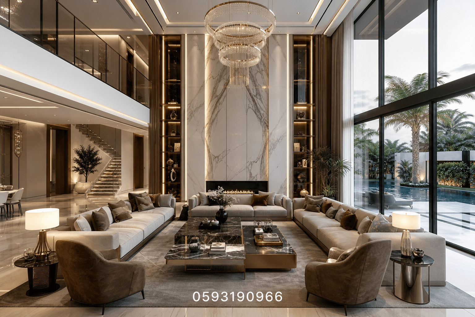 مشروع تصميم داخلي فخم لفيلا - مشروع ديكور في المنطقة الوسطى لدى بو…