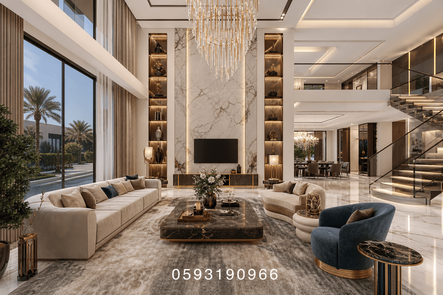 تصميم داخلي فاخر لتأثيث فيلا - مشروع ديكور في المنطقة الغربية لدى…