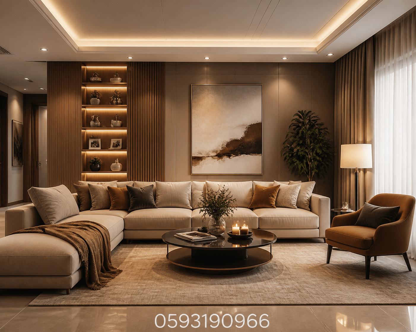إعادة تصميم ديكور صالة لخلق - مشروع ديكور في المنطقة الوسطى لدى بو…
