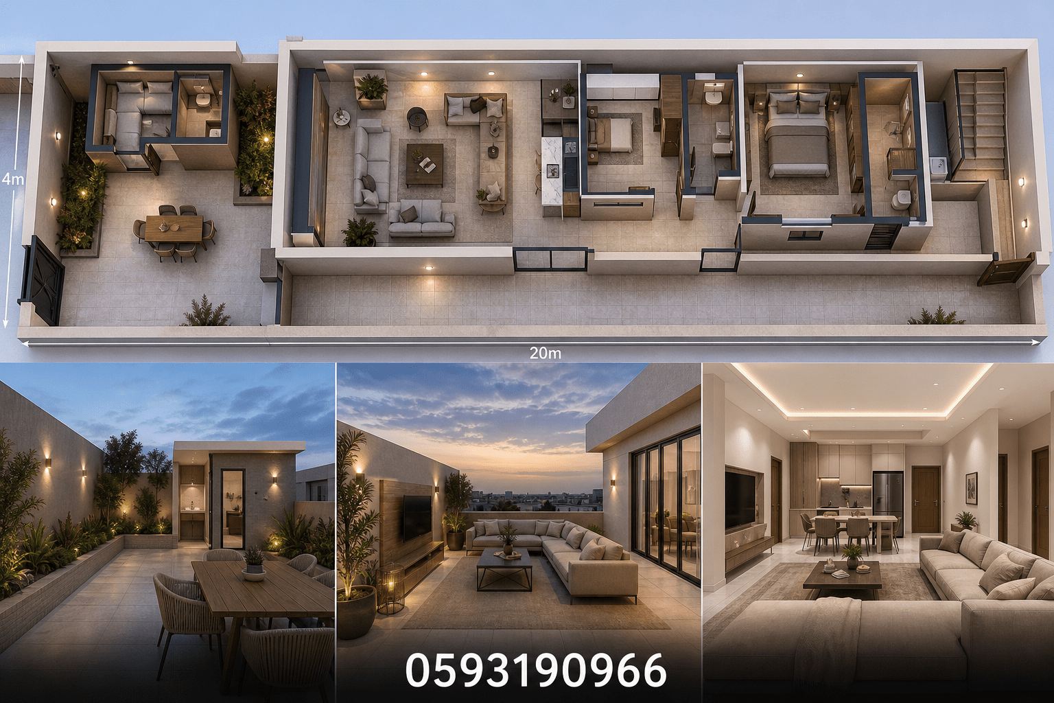 بناء جديد: تصميم شقة سطح - مشروع بناء جديد في المنطقة الوسطى لدى بو…
