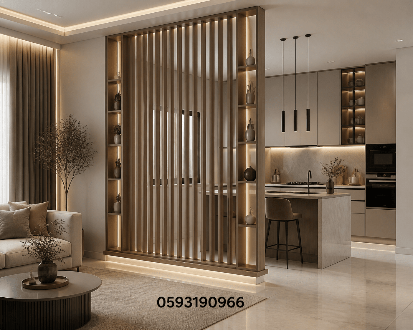 مشروع تصميم حاجز ديكوري لغلق - مشروع ديكور في المنطقة الوسطى لدى ب…