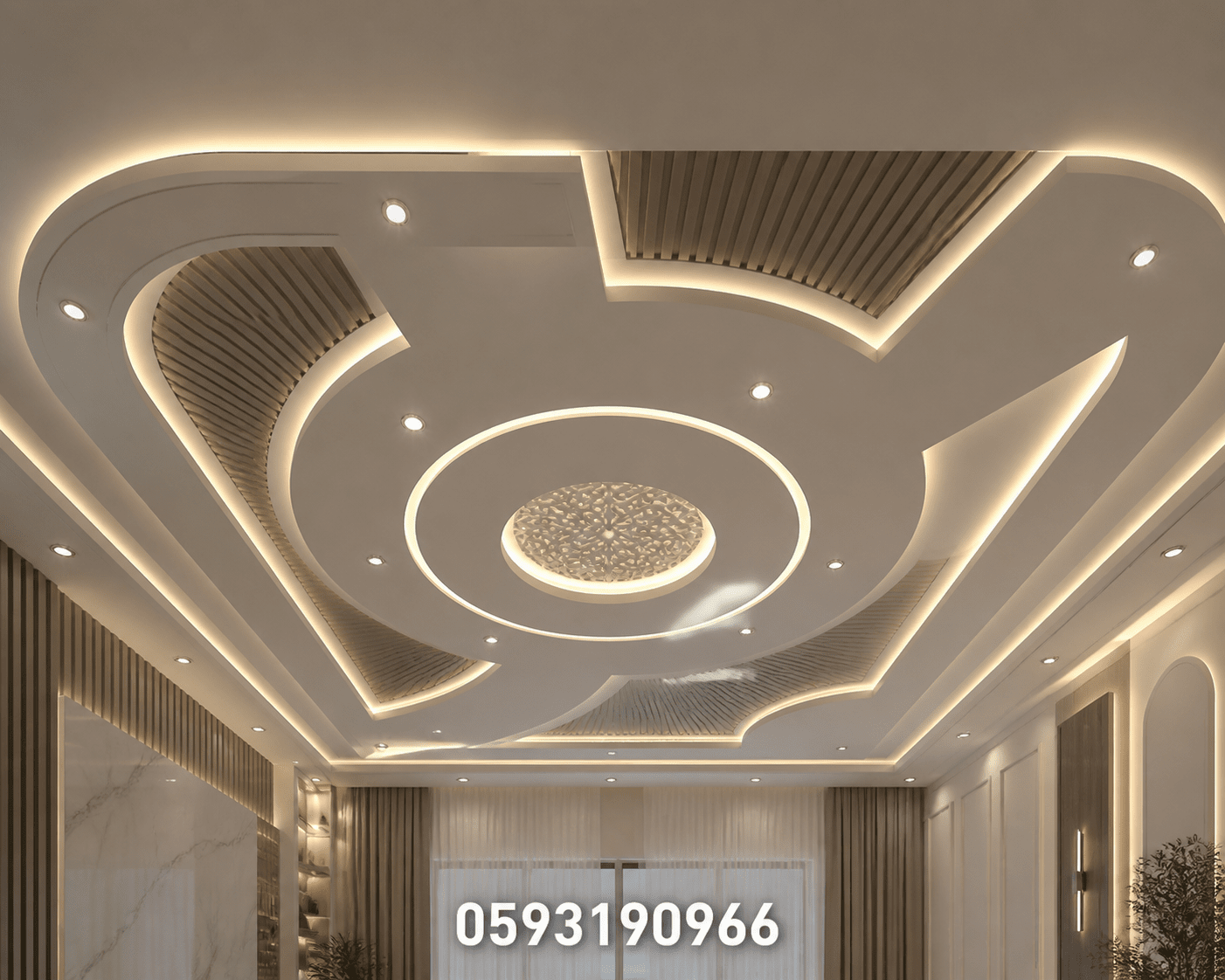 تصميم سقف جبس مبتكر لمساحة - مشروع ديكور في المنطقة الغربية لدى بو…