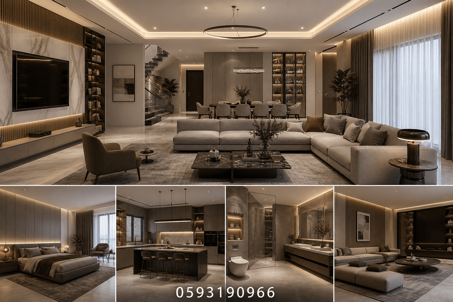 تصميم ديكور متكامل لدور سكني - مشروع ديكور في المنطقة الوسطى لدى ب…