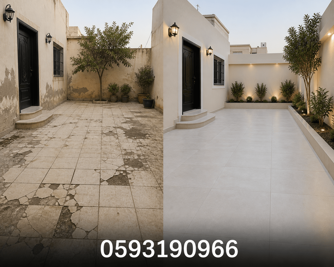 مشروع ترميم وصيانة حوش منزل - مشروع تشطيب في المنطقة الوسطى لدى بو…