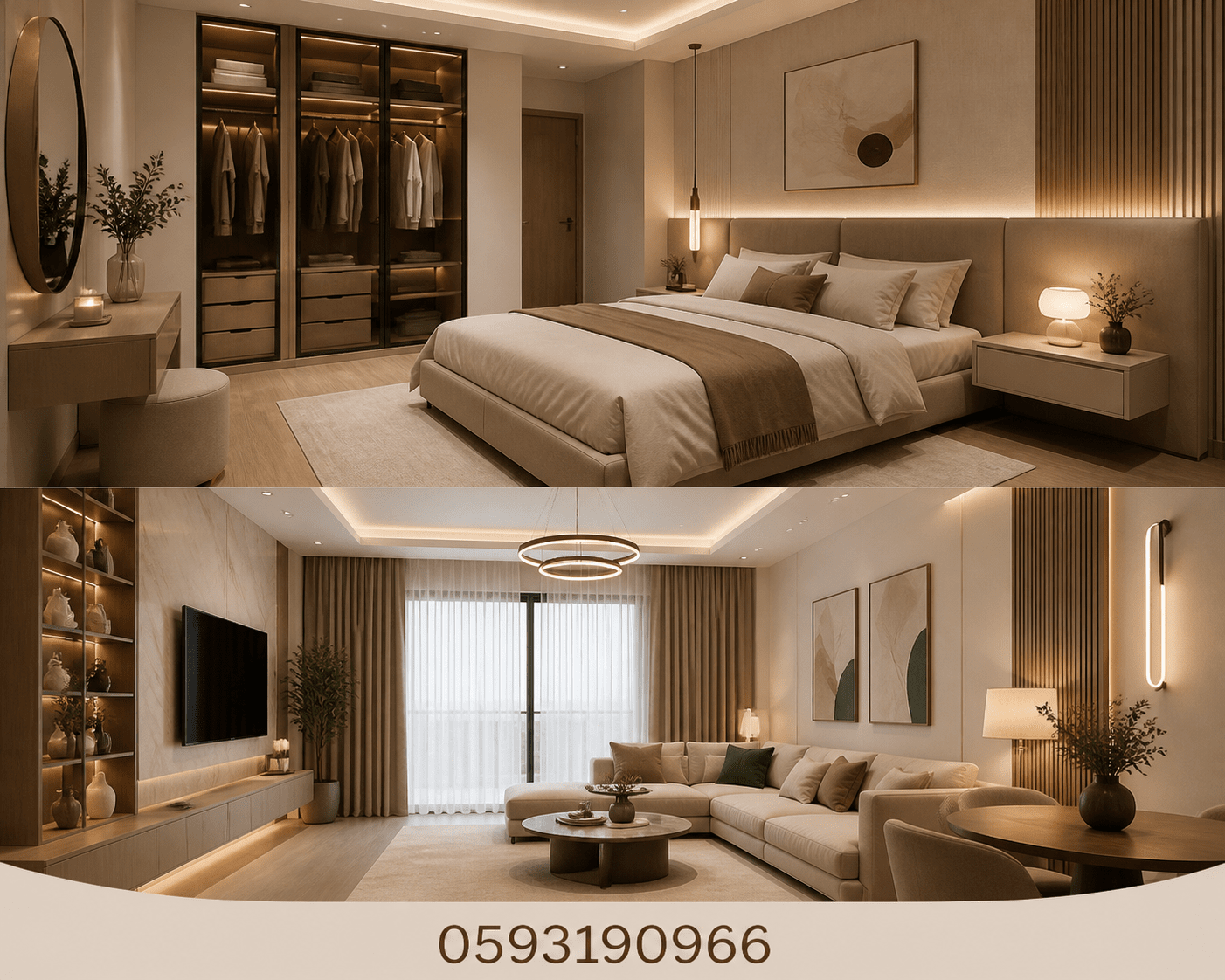 مشروع تصميم ديكور لشقة تضم - مشروع ديكور في المنطقة الغربية لدى بو…